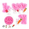 3D Cartoon Easter Bunny Silicone Mold DIY Fondant Mold for Cake Decorating Cupcake Topper Chocolate Decorating Accessories