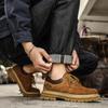 Martin Boots Men's Low-top British Style Retro Leather Shoes Tooling Sports Rhubarb Shoes Fashion Casual Versatile Men's Shoes