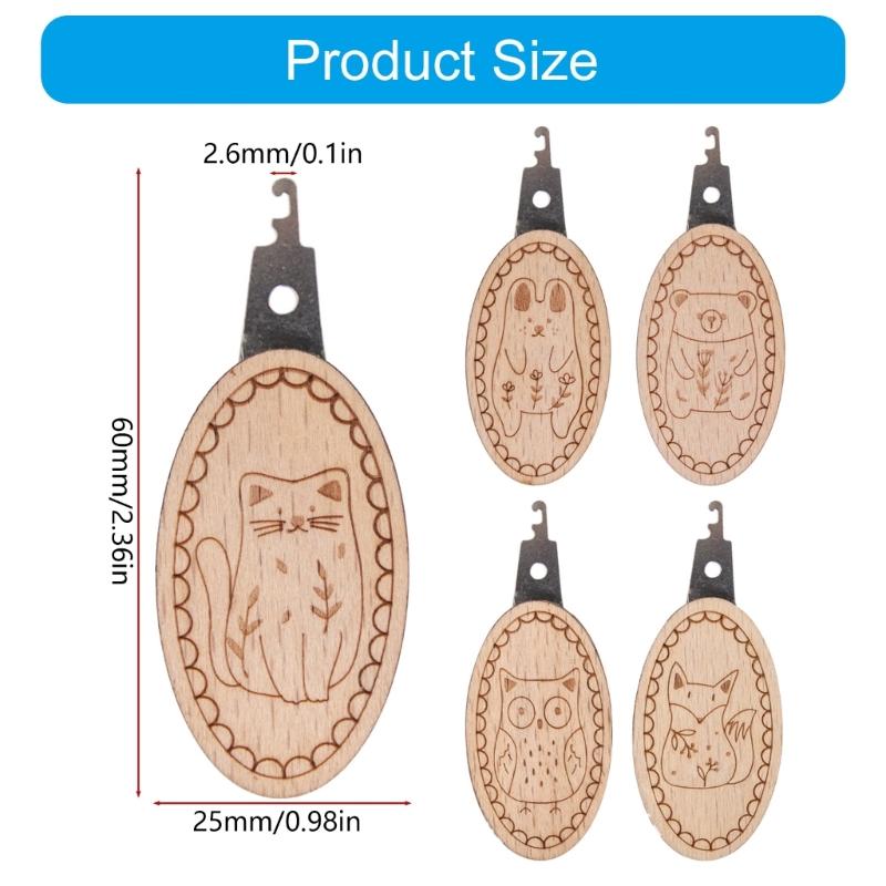 2 Stück Nadeleinfädler mit Tiermuster Sticknadeleinfädler Nadel Einfädelwerkzeug für ältere Bastelbegeisterte