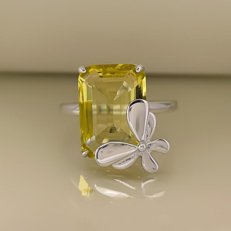 Nuovo Anello Farfalla Blu Oro Zircone Europa e Stati Uniti Moda