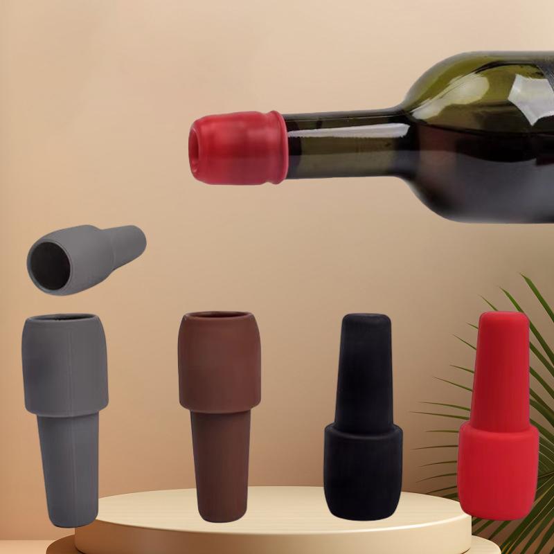 Silicone Wine Stoppers Beverage Bottle Sealer Reusable Sparkling Wine Bottle Stopper Keeping Wine Champagne Fresh Kitchen Tools