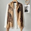 Yi Mengling Money Leopard Print Silk Scarf Women's New Old Money Wind Light Luxury Temperament High-end Scarf Shawl