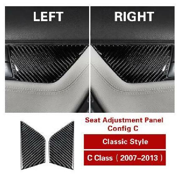 For mercedes C class w204 carbon fiber Car interior Seat Adjust button sticker