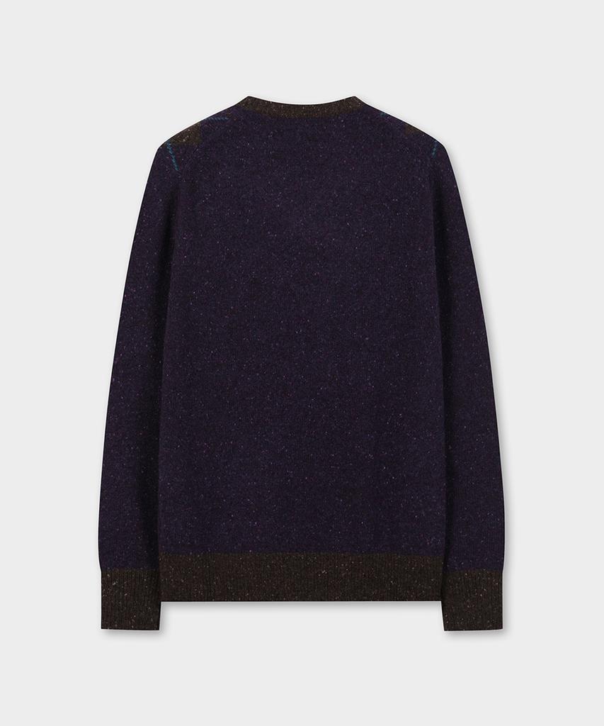 BROOKS BROTHERS Archive Argyle V-Neck Sweater (Purple) (Bbwnmm3931Tew)