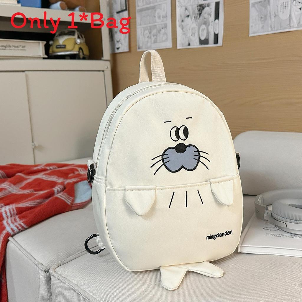 Cartoon Penguin Seal Shark Backpack With Creative Shark Design For School And Travel Use