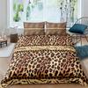 3D Print Leopard Bedding Set Queen King Soft Bedclothes Twin Bohemian Print Duvet Cover With Pillowcase Polyester Quilt Cover