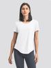 Vår/Sommar 2023 Dam Casual Lös T-shirt för Löpning och Yoga med Bar-Känsla