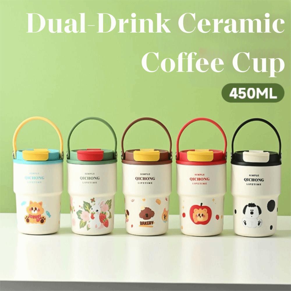 Handle Vacuum Mug 450ML 316 Stainless Steel Thermos Cup Portable Water Bottle Travel