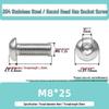 304 Stainless Steel Mushroom Head Hexagon Screw M2-M6