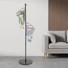 Modern Svart Spiralformad Halsduksställ - Golvstående Halsduksorganisatör för Butik Boutique - 1,7 m Hög med 25 cm Stänger