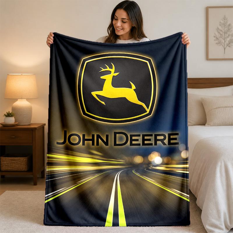 John Deere Print Flanelldecke Gemütliche Leichte Plüschdecke für Bett Sofa Haushalt