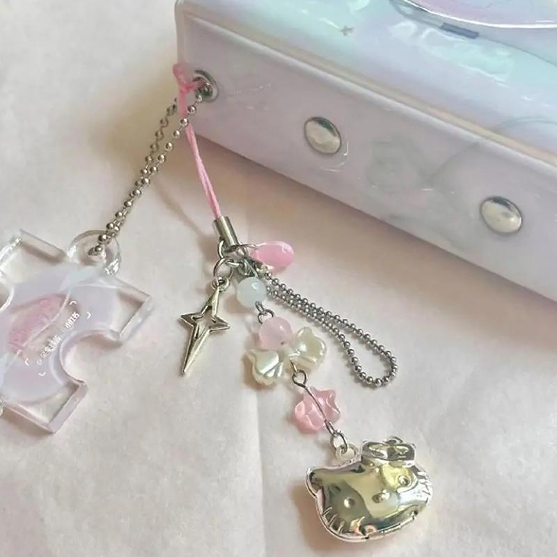 Sanrio Hello Kitty Sweet Phone Chain Backpack Pendant Keychains Iphone Accessories Ins Cartoon Girl Toys Gift For Girlfriend