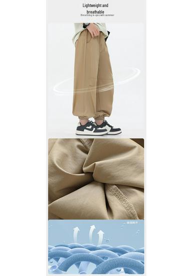 Boys' 2026 Summer Thin Joggers: Breathable, Skin-Friendly, High Elastic Sports Pants for Medium To Large Kids.