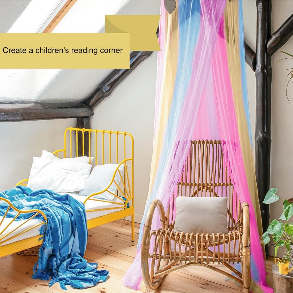 Single Door Color Ceiling Mosquito Net Installation-free Children's Indoor and Outdoor New Crib Mantle Blackout Curtain Folding
