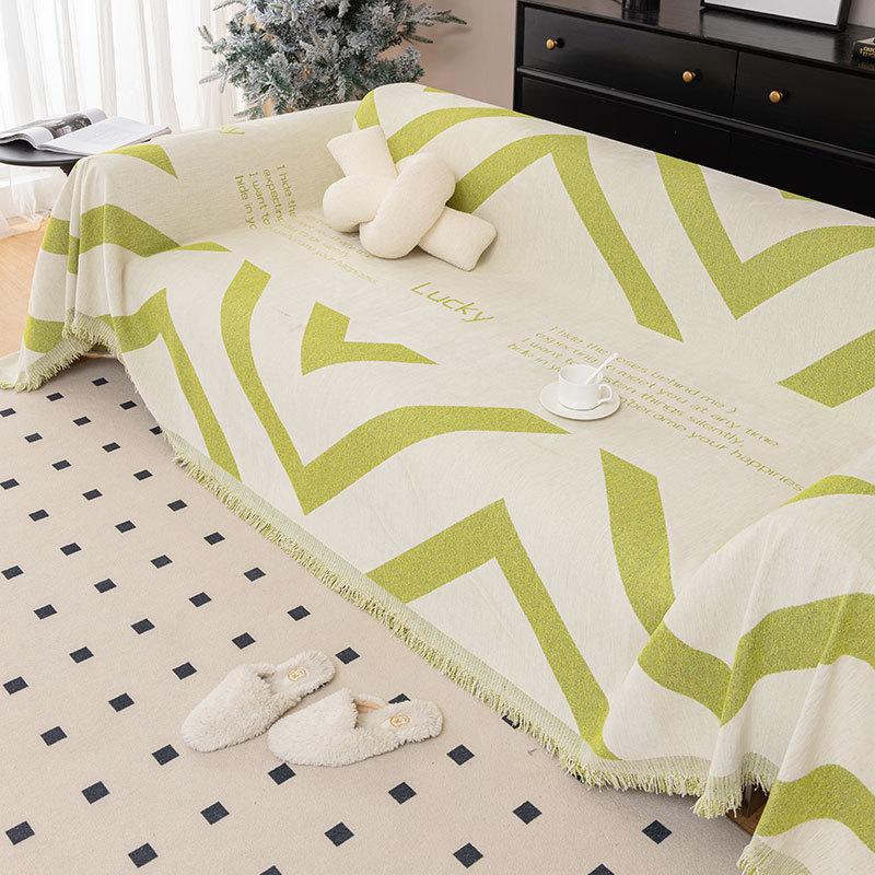 

Полотенце для дивана из шенилловой ткани с защитой от царапин от кошек, универсальное полотенце с кисточками, двухстороннее пылезащитное покрывало для дивана 180*130cm