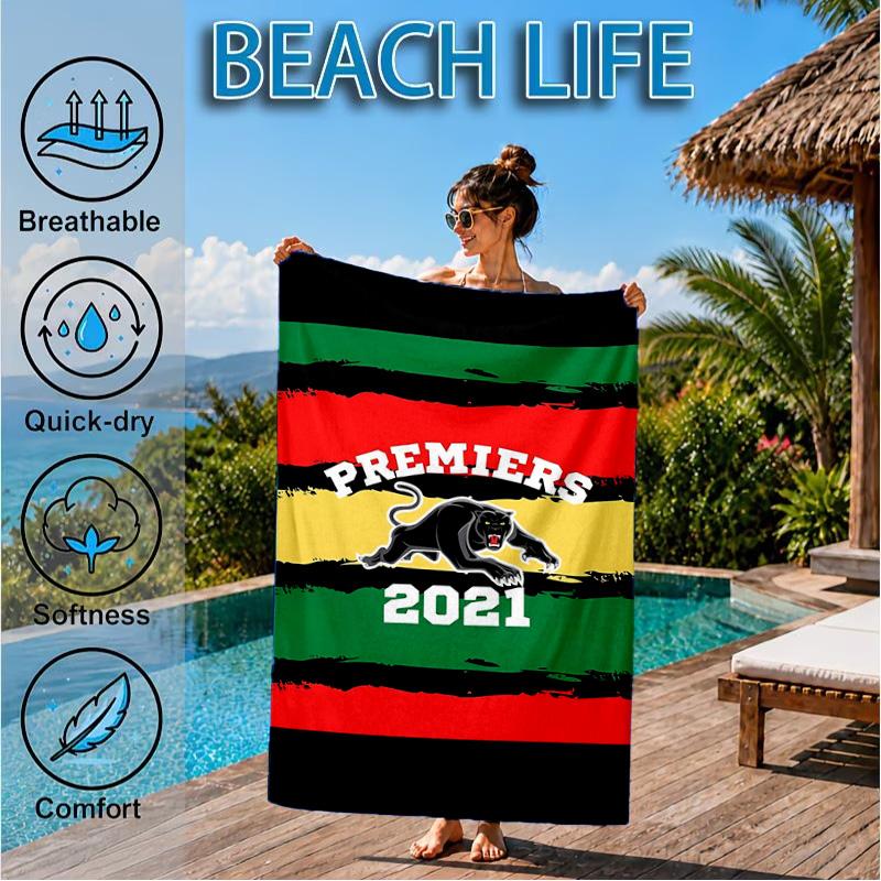 Panther Panthers Spirit Beach Towel, Quick-drying, Easy to Care for, Suitable for Both Fitness and Beach Vacations,Sports Essential