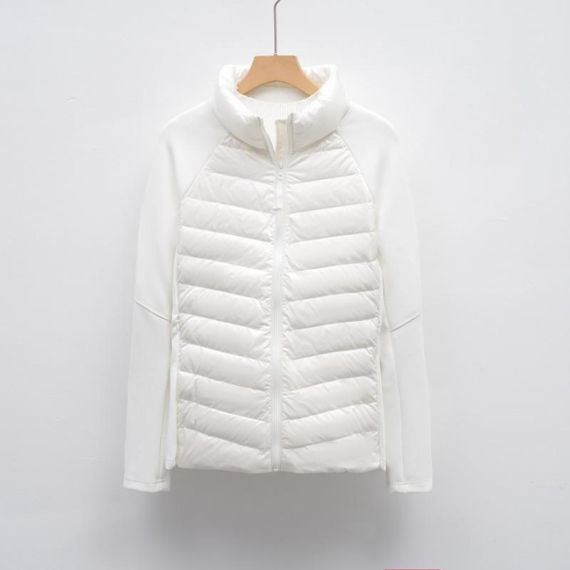 Autumn and Winter New Light Down Jacket Women's Splicing Stand-up Collar Outdoor Sports Slim Yoga Fitness Top
