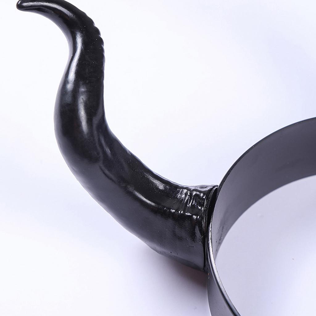 Black Devil Horns Headband Gothic Cosplay Hair Hoop Halloween Hair Accessories for Costume Party Dress Up Makeup Hairdress