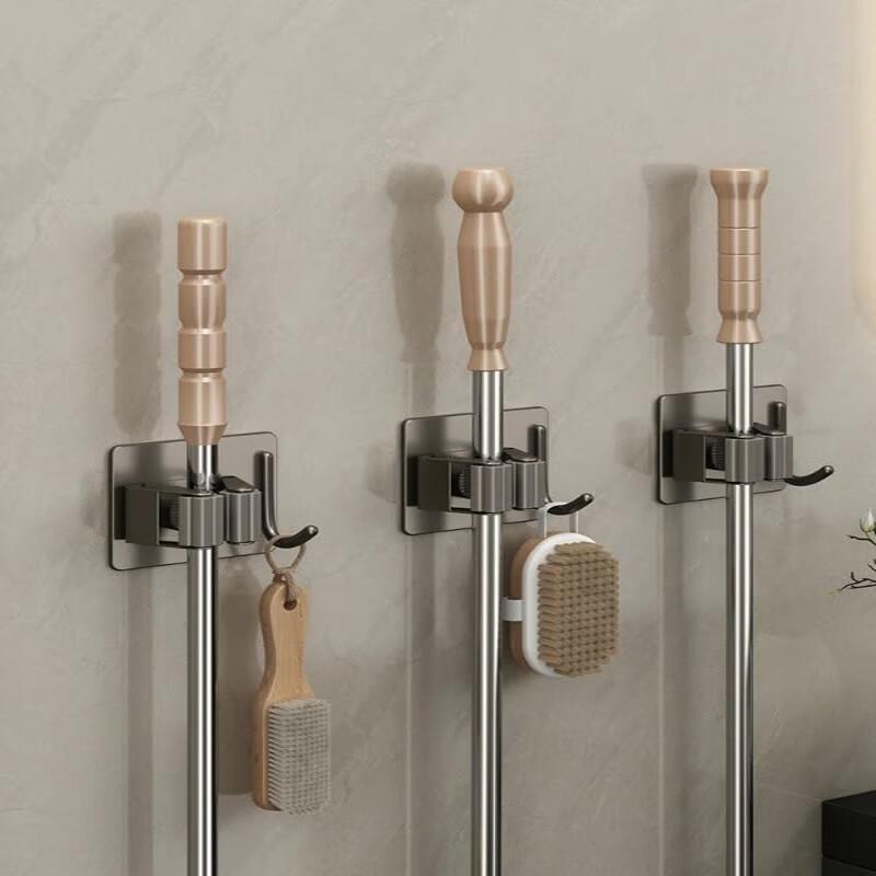 No-Punch Mop and Broom Holder with Hook