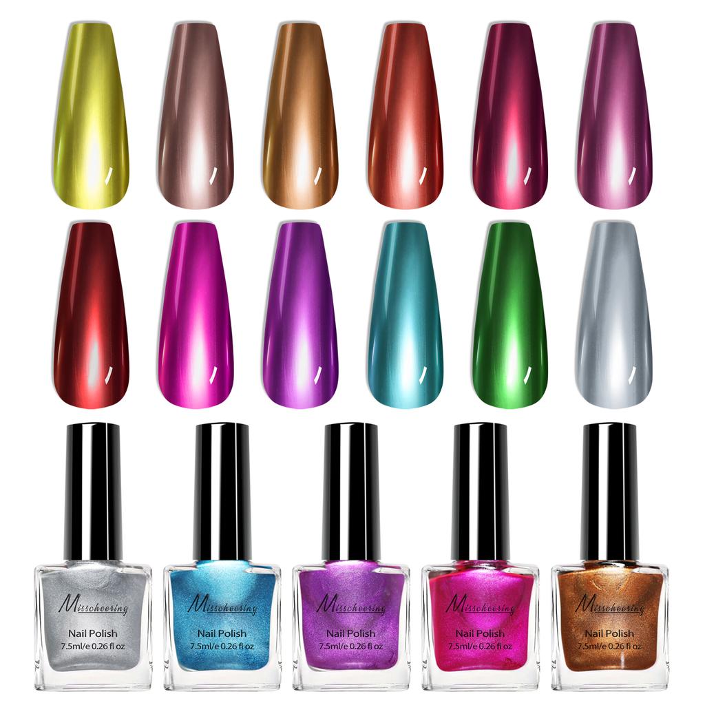 Color Metal Mirror Effect Nail Polish Quickly Drying For Nail Art Decoration DIY Manicure Design Tools Glitter Polish