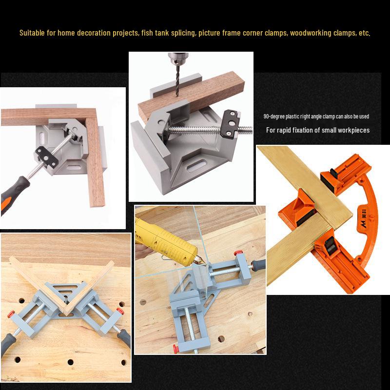 90° Right Angle Clamp: Woodworking, Welding, Lightweight Single Handle Clip for Jigs and Glue.