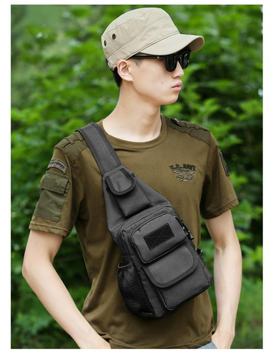 Outdoor Military Tactical Chest Bag, Multifunctional Crossbody Shoulder Bag for Men, Large Capacity Mountaineering Daypack