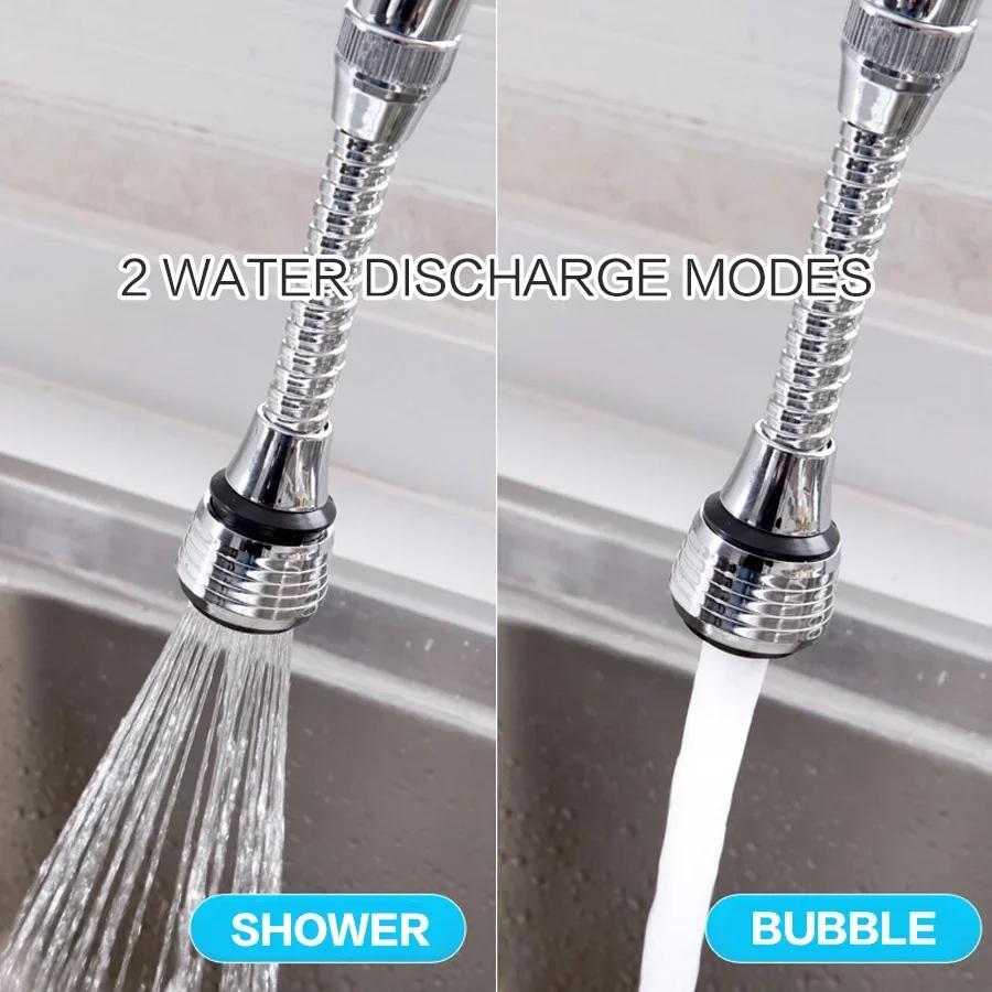 2 Mode Faucet Extender 360Degree Rotatable Faucet Nozzle Adapter Shower Home Water Saving Kitchen Bathroom Faucet Accessories