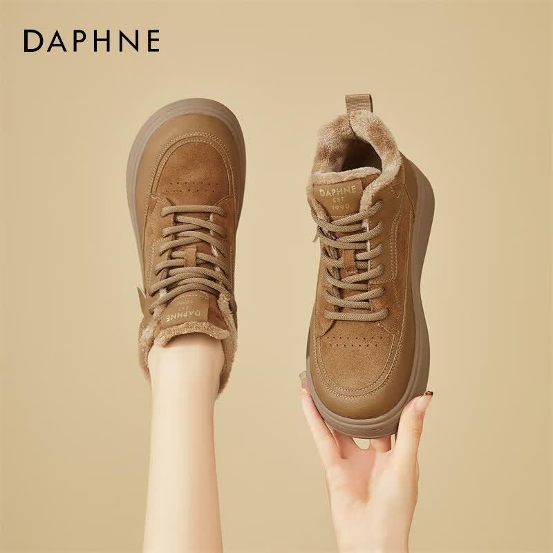 DAPHNE Women s Plush High-Top Platform Sneakers 37