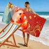 Golden Fish with Red Background A Must-have Beach Towel for Beach Travel