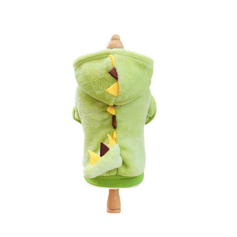 Pet Circle Dog Costume Warm Fleece Jacket Small Breed Puppies Winter Cute Dinosaur Themed Two-Leg Outfit