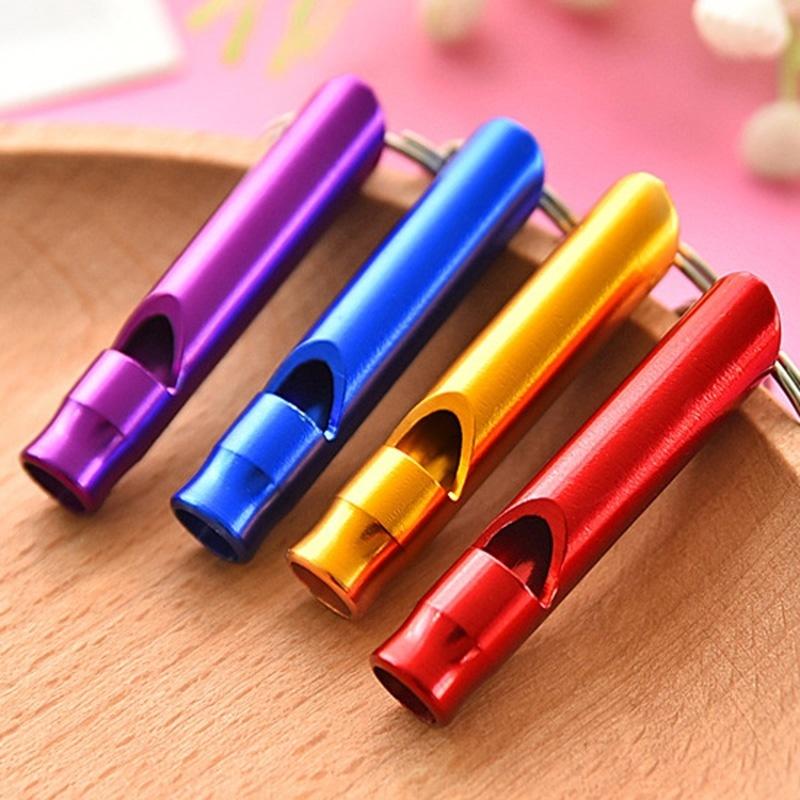4Pcs/Set Aluminum Alloy Small Whistle Key Ring Keychain for Outdoor Survival Camping Emergency Sport Safety Rape