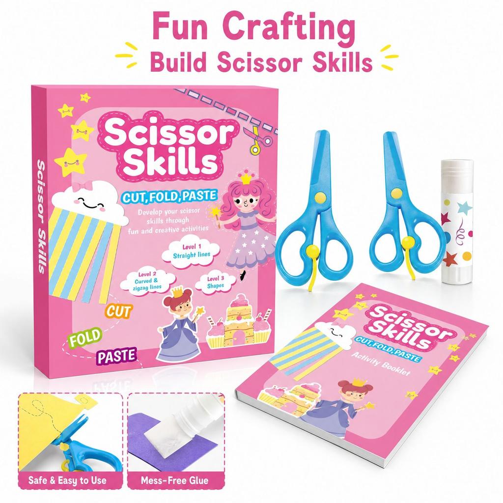 Kids Cutting Book Making Kit, Fun Beginner DIY Activity Set for Children