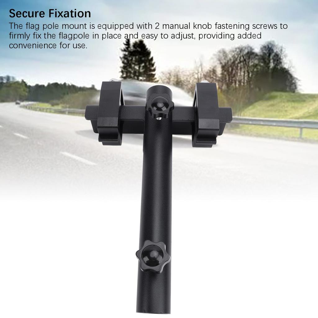 Side Flag Pole Mount Kit Iron Rusting Proof Flagpole Holder with Knob Screws for Truck Pickup Trailer 0.8 to 1.5in Flag Pole