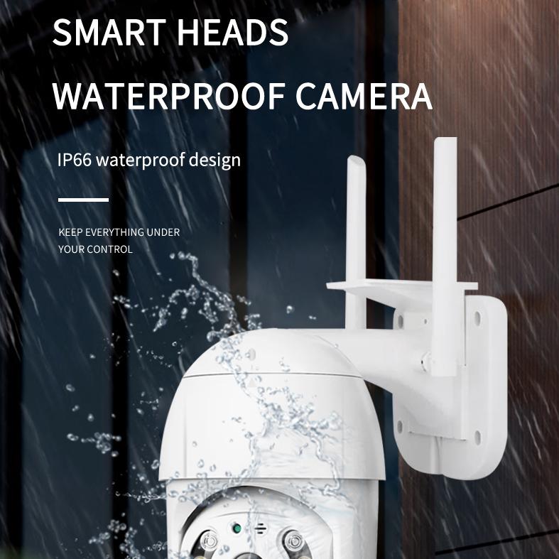 200W 8 Lights PTZ Camera Wifi Outdoor Waterproof Infrared Night Vision Real-time Reminder Two Way Audio Built-in AP Hotspot APP Remote Control