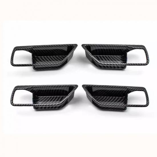 For Toyota Highlander -2025 Carbon Fiber Inner Door Handle Bowl Cover Trim