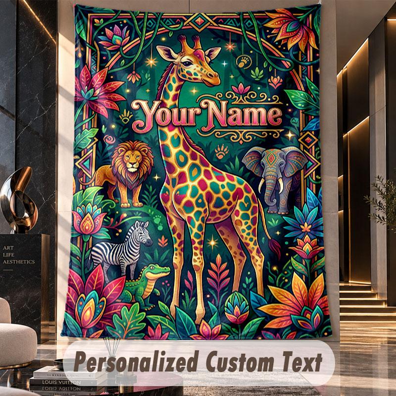 Wildlife Animals (108) Theme Custom Tapestry Personalized Custom Name Text Wall Hanging Tapestry Home Decor Background Cloth