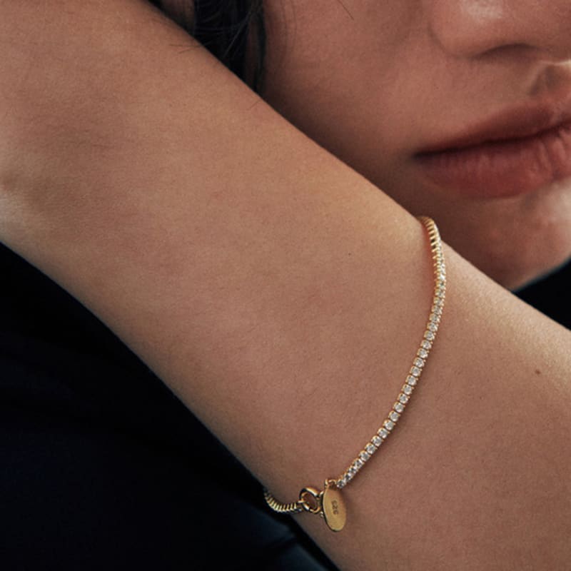 

verte [925 silver] Huit.silver.86 / fin anse dew bracelet (gold) gold