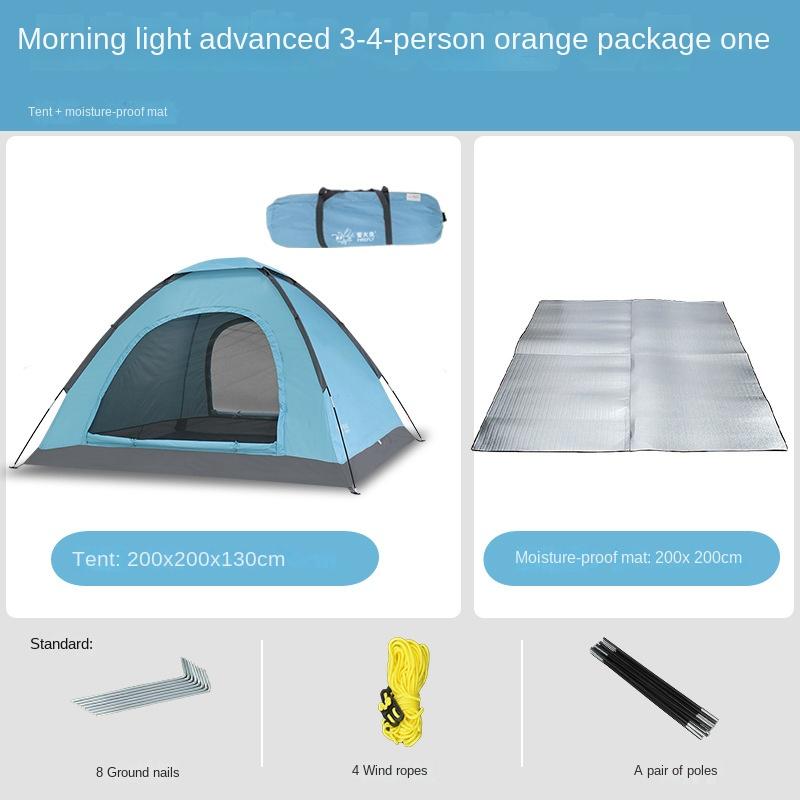 Utendørstelt 2-3-4 personer enkelt dobbelt tykt regntett håndtilpasset utendørs camping Ultra-lett myggsikker