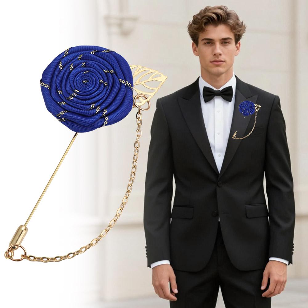 Pin Brooch Zinc Zinc Alloy Leaf Lapel Decoration Cloth Floral Badge Men Corsage Rose Collar Needle