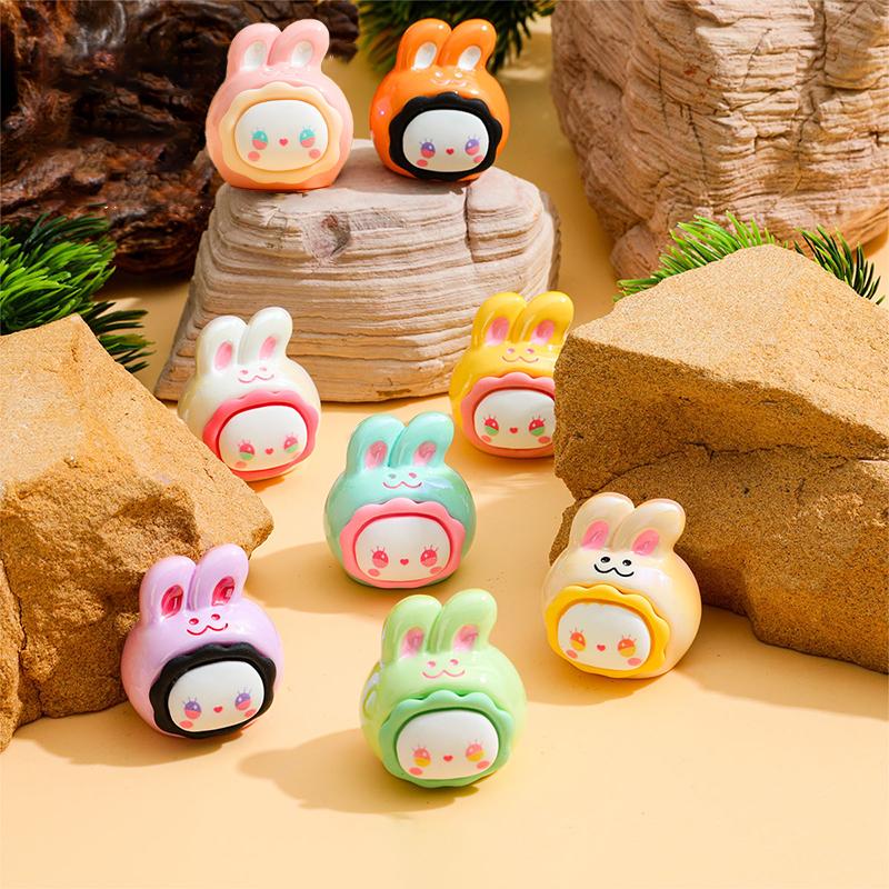 

Cute Colorful Expression Rabbit Small Figurine Crafts Fashion Miniatures Landscape Home Decorations Car Desktop Ornaments