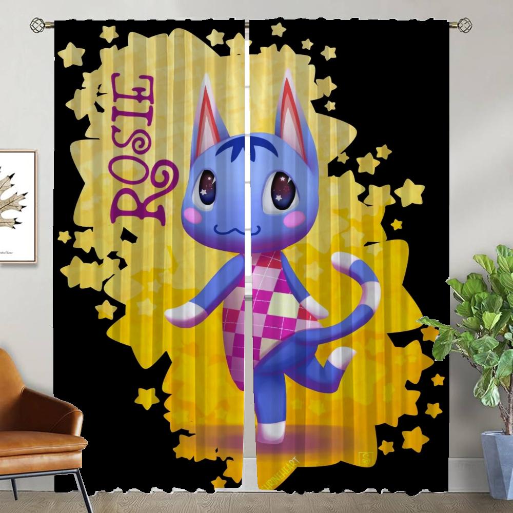 

Кухонные шторы для камеры Animal Crossings Home Interior Шторы 2 шт. Гостиная Шторы Оттенки Украшения на Хэллоуин W50xH70cmx2pcs-CL