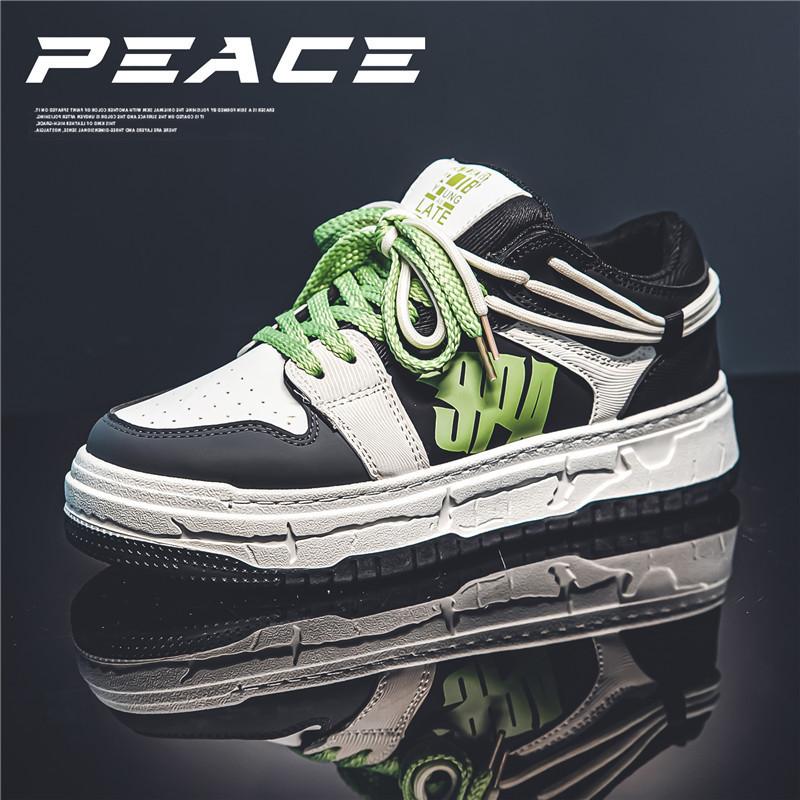Guochao Patch Shoes 2024 Autumn New Fashion Versatile Thick Baseplate Shoes Classic Bread Casual Sports Men's Shoes