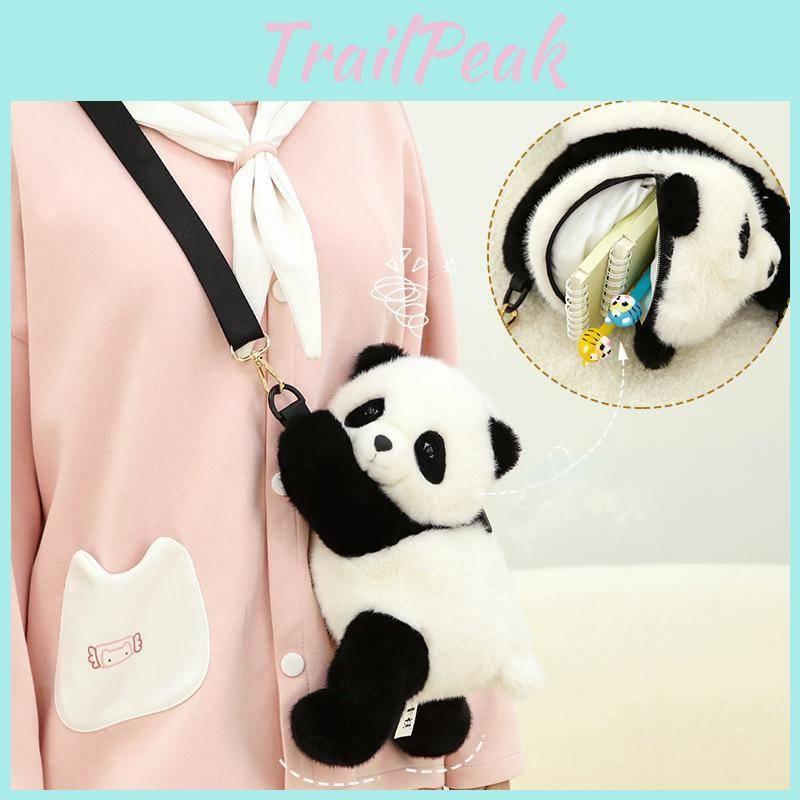 Crooked Head Bag Raccoon Panda Cute Plush Dolls Toy Children Gifts Birthday
