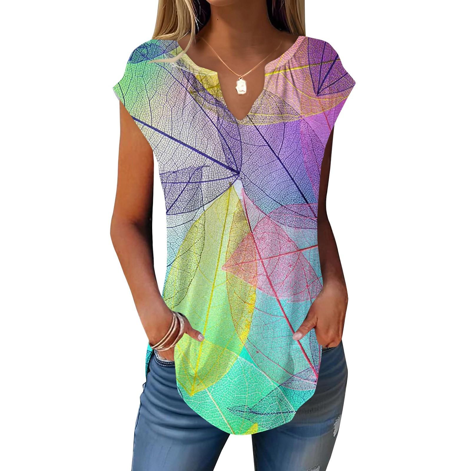 

Летние футболки с короткими рукавами для женщин, модные свободные повседневные нарядные туники с V-образным вырезом, плиссированные топы на бретелях XL зелёный