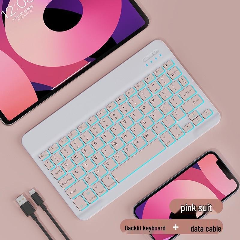 RGB Backlit Bluetooth Keyboard & Silent Wireless Mouse for iPad, Huawei & Tablets