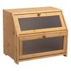 Caja de Pan Magnética de Bambú con Tapa - Reutilizable, Organizador Cuadrado de Almacenamiento para Cocina en Encimera