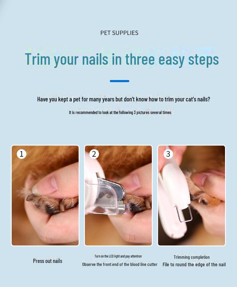 LED Pet Nail Clippers for Dogs and Cats