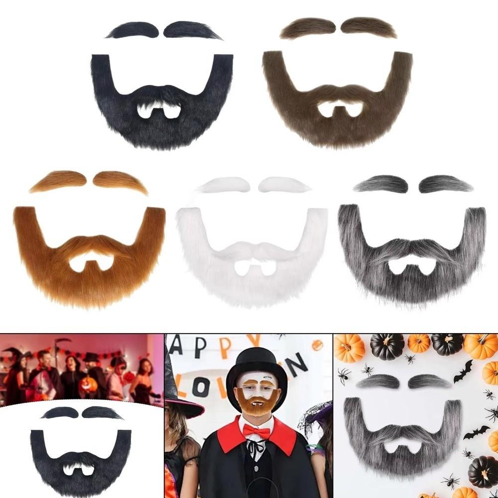 Realistische Selbstklebende Fake-Augenbrauen Cosplay Bart Kostümzubehör Gefälschter Schnurrbart Geburtstag