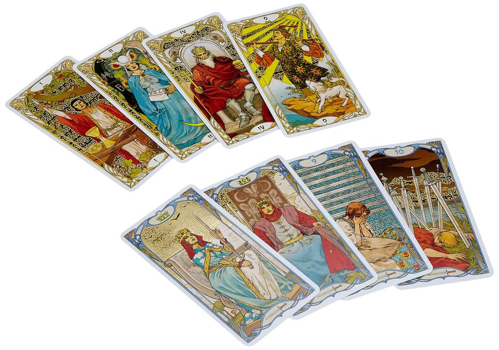 Kancharo Tarot Card Set Art Nouveau Includes Japanese Tarot Card Instructions Pouch 78-Card [Golden Tarot] & (Authentic)