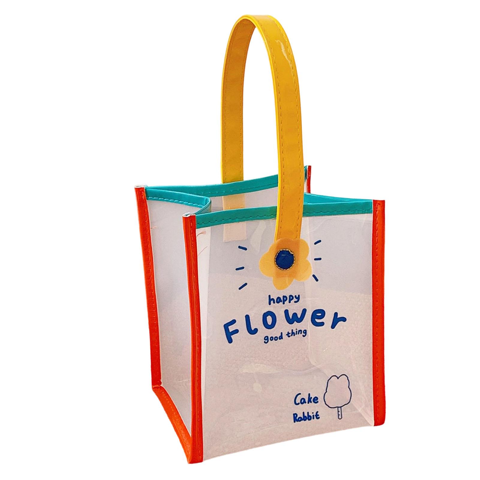 Transparent Handbag Cartoon Cute Bunny Pattern Clear Beach Shoulder Bag for Travel Beach Shopping Home Use Little 790₽